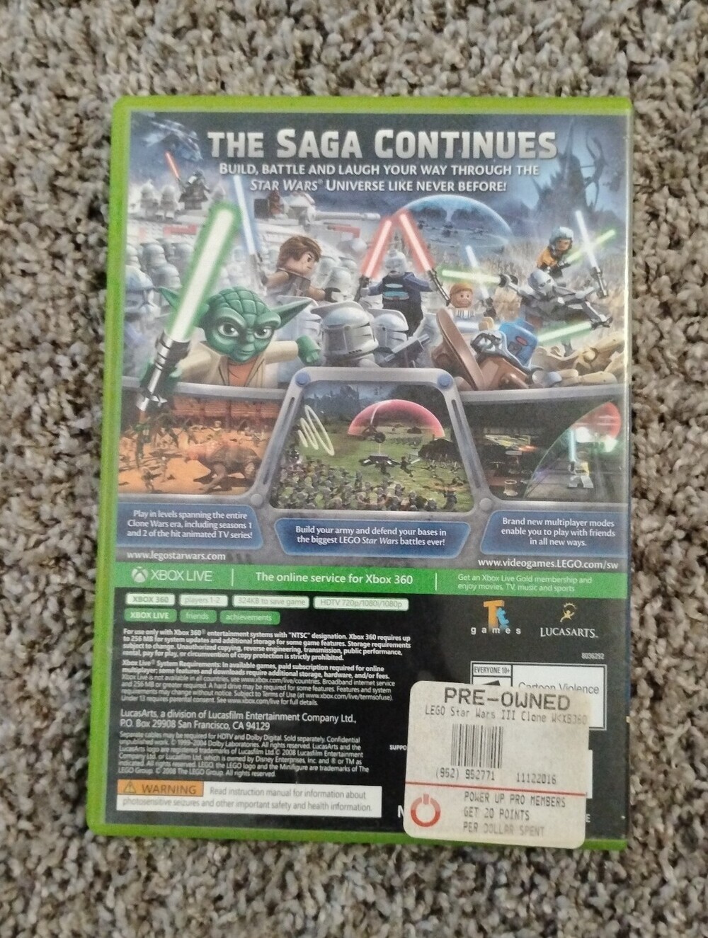 LEGO Star Wars III: The Clone Wars (Xbox 360) - Complete in Case (Platinum Hits) - Picture 3 of 3